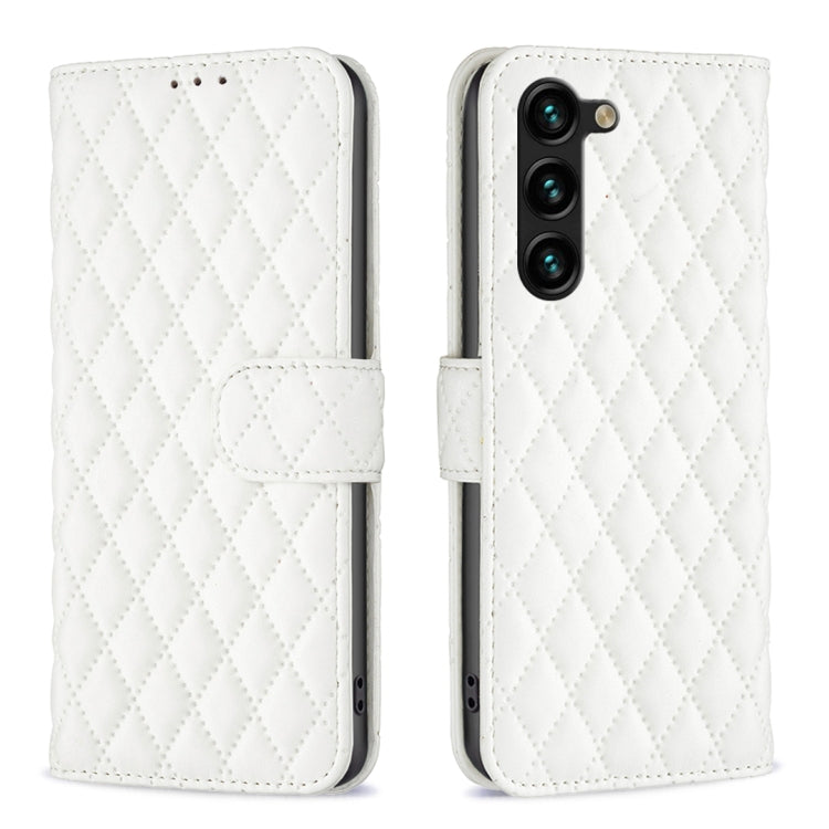 Custodia in pelle con portafoglio a reticolo diamantato per Samsung Galaxy S25