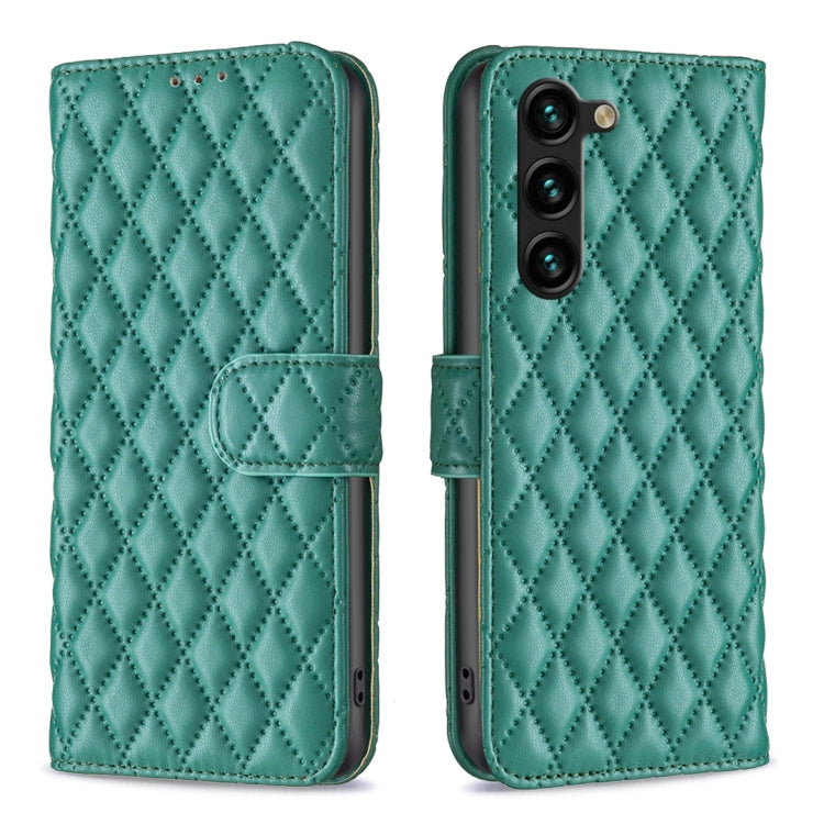 Custodia in pelle con portafoglio a reticolo diamantato per Samsung Galaxy S25