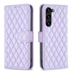 Custodia in pelle con portafoglio a reticolo diamantato per Samsung Galaxy S25