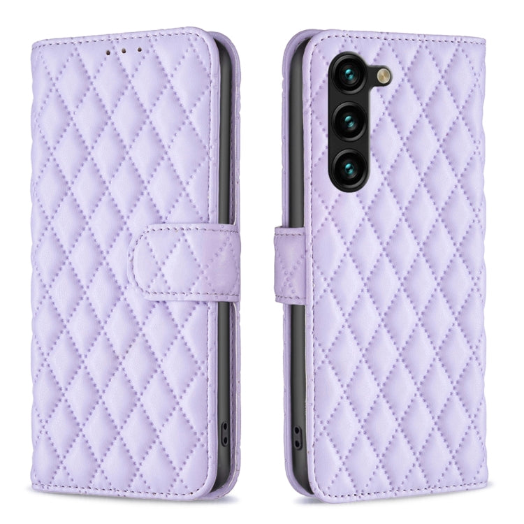 Custodia in pelle con portafoglio a reticolo diamantato per Samsung Galaxy S25
