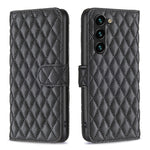 Custodia in pelle con portafoglio a reticolo diamantato per Samsung Galaxy S25