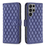 Custodia in pelle con portafoglio a reticolo diamantato per Samsung Galaxy S25