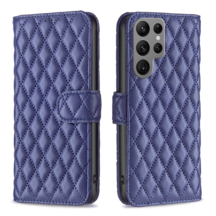 Custodia in pelle con portafoglio a reticolo diamantato per Samsung Galaxy S25