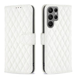 Custodia in pelle con portafoglio a reticolo diamantato per Samsung Galaxy S25