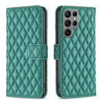 Custodia in pelle con portafoglio a reticolo diamantato per Samsung Galaxy S25