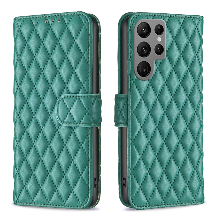 Custodia in pelle con portafoglio a reticolo diamantato per Samsung Galaxy S25