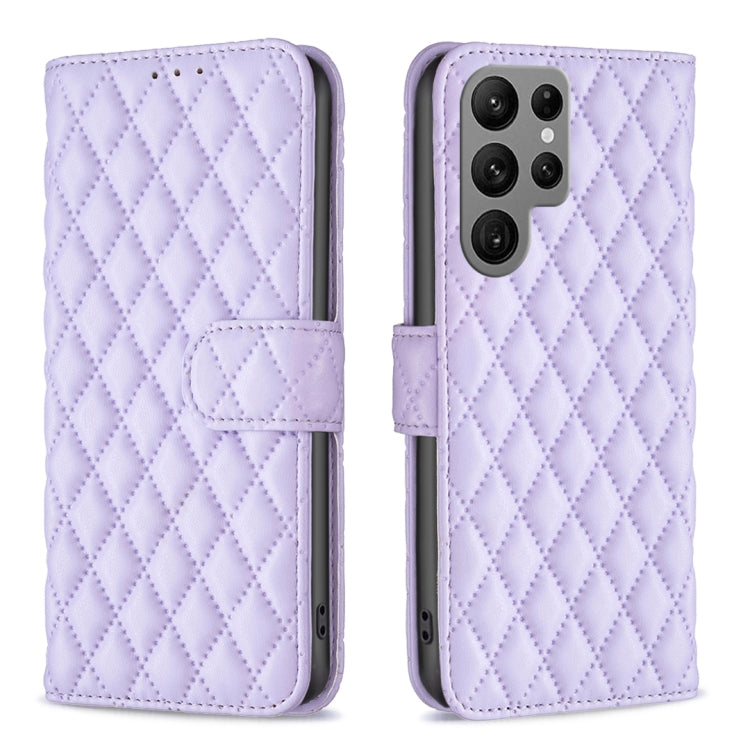 Custodia in pelle con portafoglio a reticolo diamantato per Samsung Galaxy S25