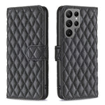 Custodia in pelle con portafoglio a reticolo diamantato per Samsung Galaxy S25