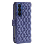 Custodia in pelle con portafoglio a reticolo diamantato per Samsung Galaxy S25