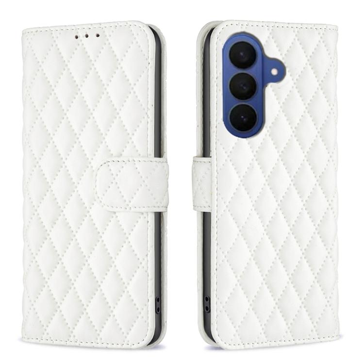Custodia in pelle con portafoglio a reticolo diamantato per Samsung Galaxy S25