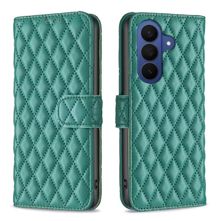 Custodia in pelle con portafoglio a reticolo diamantato per Samsung Galaxy S25