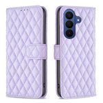 Custodia in pelle con portafoglio a reticolo diamantato per Samsung Galaxy S25