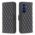 Custodia in pelle con portafoglio a reticolo diamantato per Samsung Galaxy S25