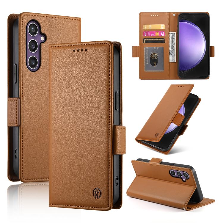 Custodia magnetica in pelle smerigliata con fibbia laterale per Samsung Galaxy