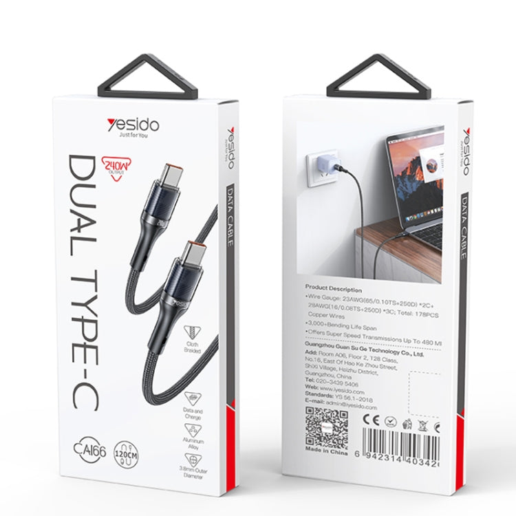 Cavo ricarica USB-C 240W Yesido CA166 1,2 m