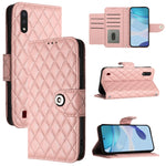 Custodia in pelle con texture rombica e cordino per Samsung Galaxy A21