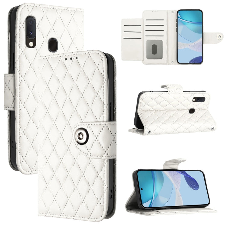 Custodia pelle con texture rombica con cordino per Samsung Galaxy A30s A50s A50