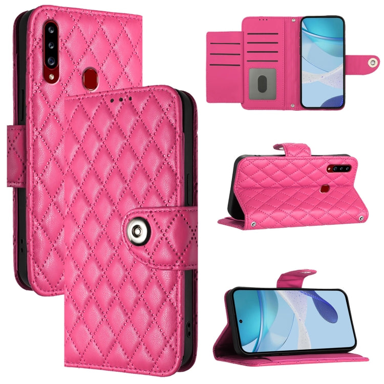 Custodia pelle con texture rombica con cordino per Samsung Galaxy A30s A50s A50