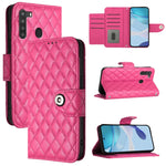 Custodia in pelle con texture rombica e cordino per Samsung Galaxy A21