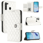 Custodia in pelle con texture rombica e cordino per Samsung Galaxy A21