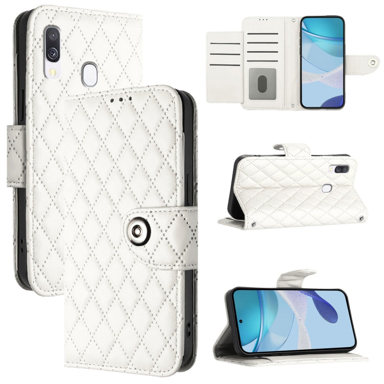 Custodia pelle con texture rombica con cordino per Samsung Galaxy A30s A50s A50