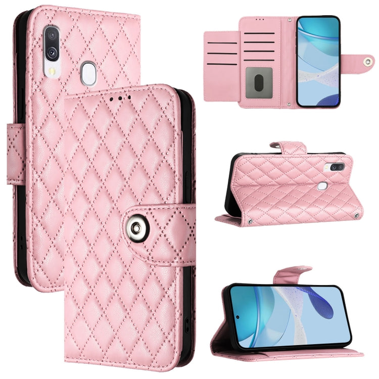 Custodia pelle con texture rombica con cordino per Samsung Galaxy A30s A50s A50