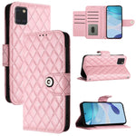 Custodia in pelle con texture rombica e cordino per Samsung Galaxy A21