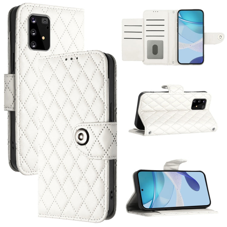 Custodia in pelle con texture rombica e cordino per Samsung Galaxy A21