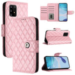 Custodia in pelle con texture rombica e cordino per Samsung Galaxy A21