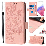 Custodia per telefono antifurto in pelle RFID rosa goffrata, For iPhone XR, For iPhone XS Max, For iPhone 8 Plus / 7 Plus