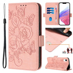 Custodia per telefono antifurto in pelle RFID rosa goffrata, For iPhone XR, For iPhone XS Max, For iPhone 8 Plus / 7 Plus