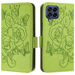 Custodia antifurto RFID in pelle con motivo a rosa per Samsung Galaxy M53 M33