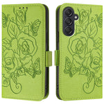 Custodia antifurto RFID in pelle con motivo a rosa per Samsung Galaxy M55 e C55