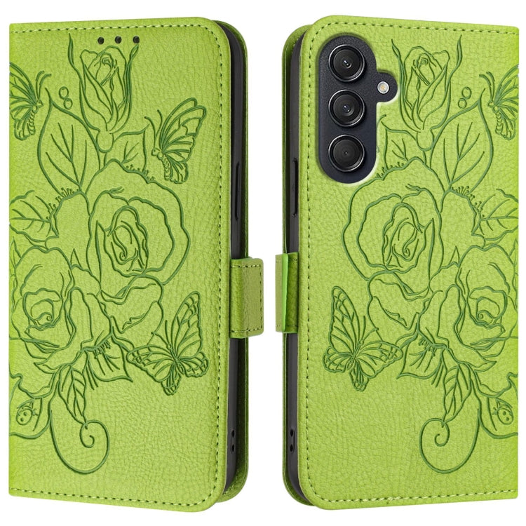 Custodia antifurto RFID in pelle con motivo a rosa per Samsung Galaxy M55 e C55