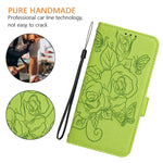 Custodia antifurto RFID in pelle con motivo a rosa per Samsung Galaxy M55 e C55