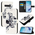 Custodia in pelle con flip orizzontale e pittura 3D per Samsung Galaxy S24 FE 5G