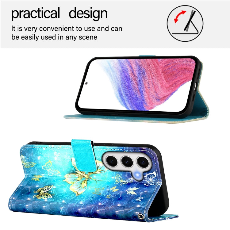 Custodia in pelle con flip orizzontale e pittura 3D per Samsung Galaxy S24 FE 5G