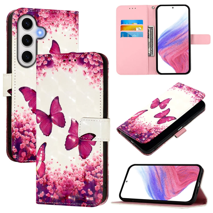 Custodia in pelle con flip orizzontale e pittura 3D per Samsung Galaxy S24 FE 5G