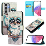 Custodia in pelle con flip orizzontale e pittura 3D per Samsung Galaxy M56 5G
