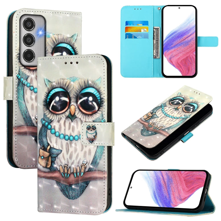 Custodia in pelle con flip orizzontale e pittura 3D per Samsung Galaxy M56 5G