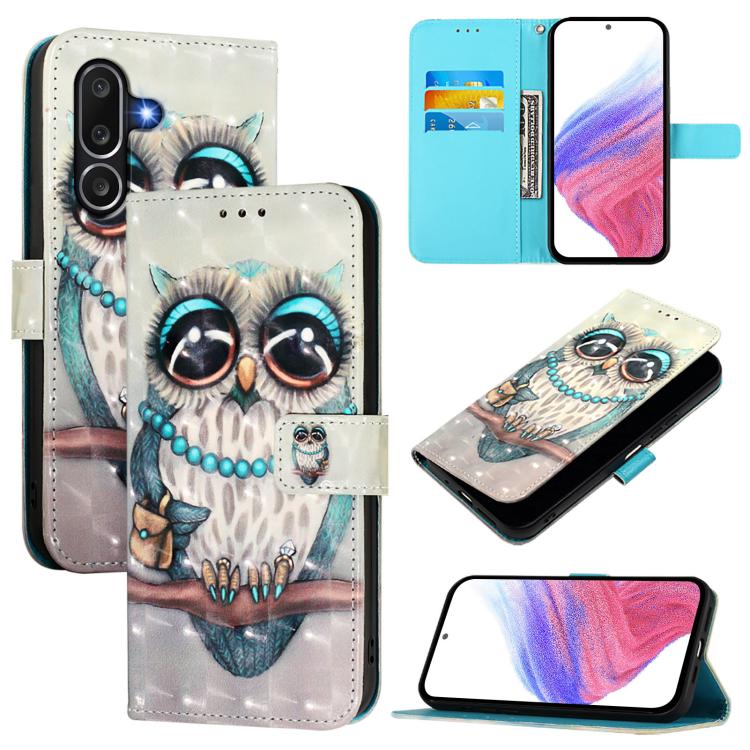 Custodia in pelle con flip orizzontale e pittura 3D per Samsung Galaxy M56 5G