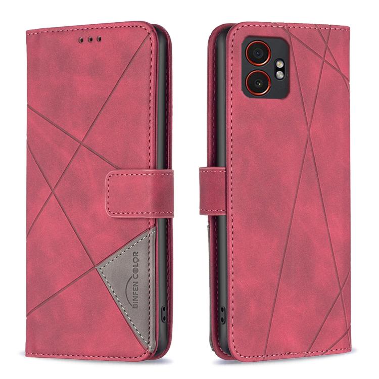 Custodia in pelle con trama a rombo e fibbia magnetica per Samsung Galaxy XCover