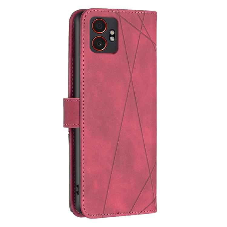 Custodia in pelle con trama a rombo e fibbia magnetica per Samsung Galaxy XCover