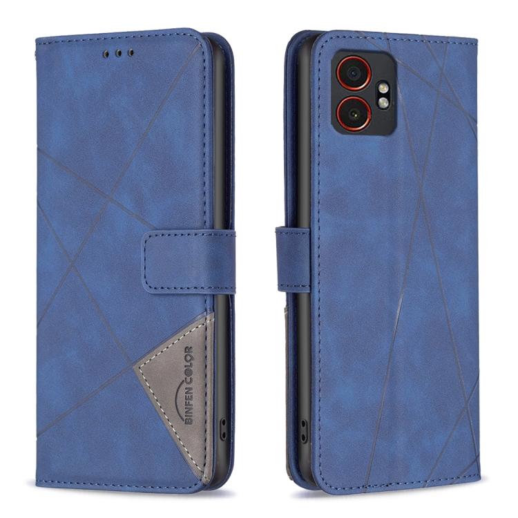 Custodia in pelle con trama a rombo e fibbia magnetica per Samsung Galaxy XCover