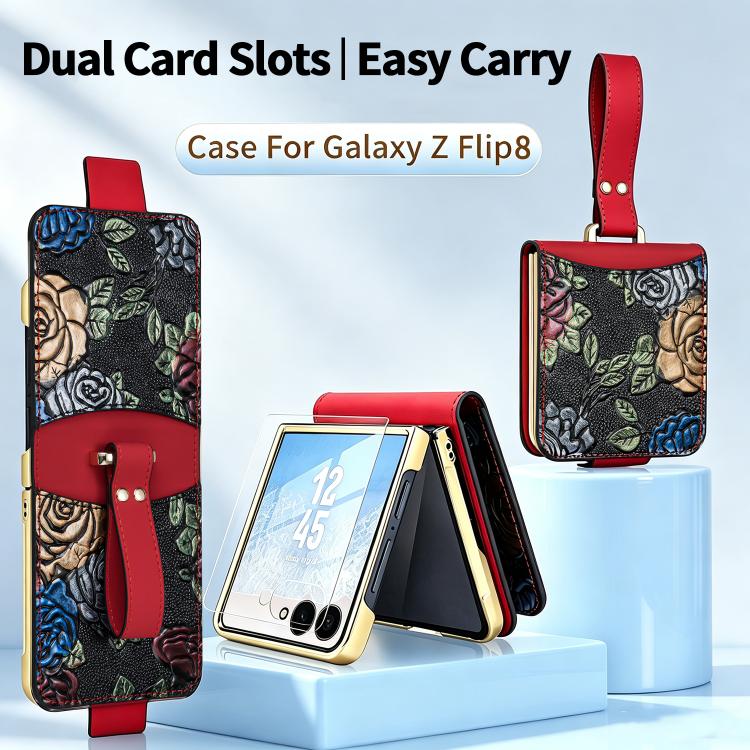 Custodia a copertura totale con motivo in rilievo per Galaxy Z Flip8 5G con