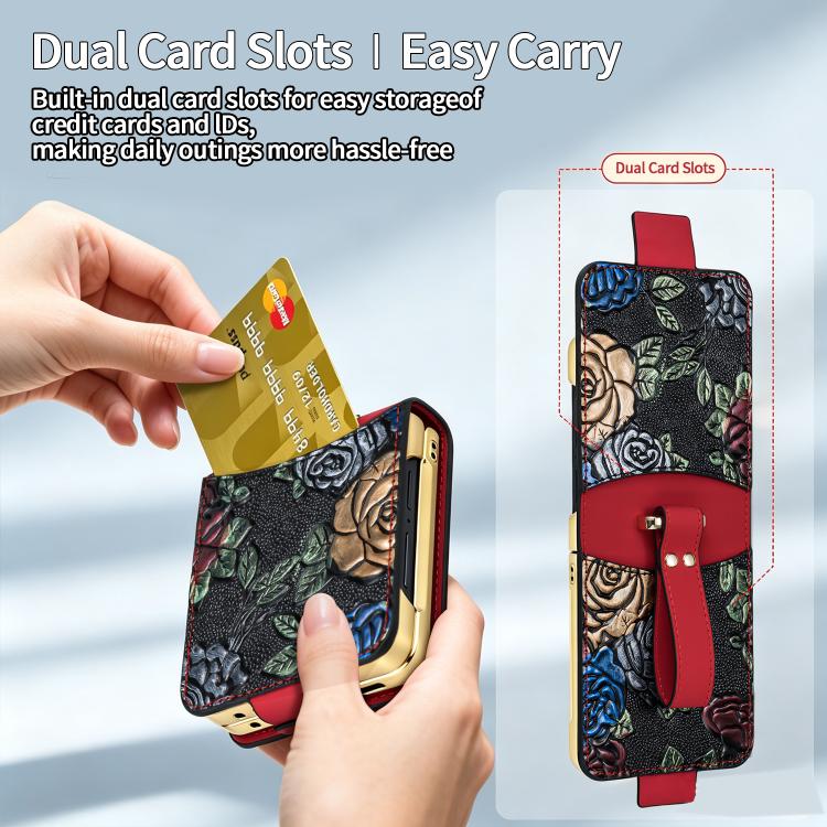 Custodia a copertura totale con motivo in rilievo per Galaxy Z Flip8 5G con
