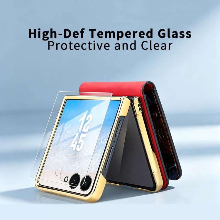 Custodia a copertura totale con motivo in rilievo per Galaxy Z Flip8 5G con