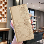 Custodia in pelle con farfalle per iPhone 15 Pro