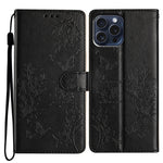 Custodia in pelle con farfalle per iPhone 15 Pro