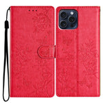 Custodia in pelle con farfalle per iPhone 15 Pro